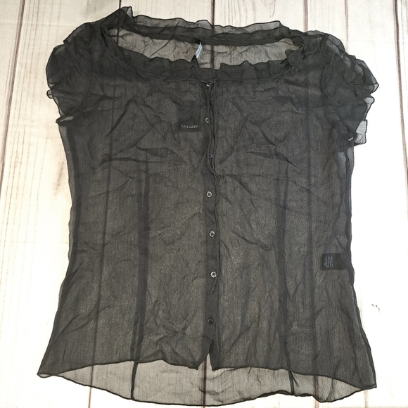 Tahari Silk Top Size Large - Picture 2 of 14